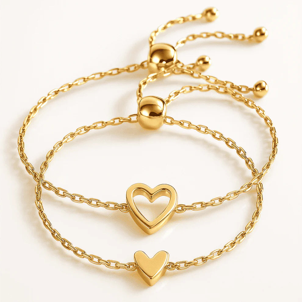 Bracciale cuore a incastro regolabile