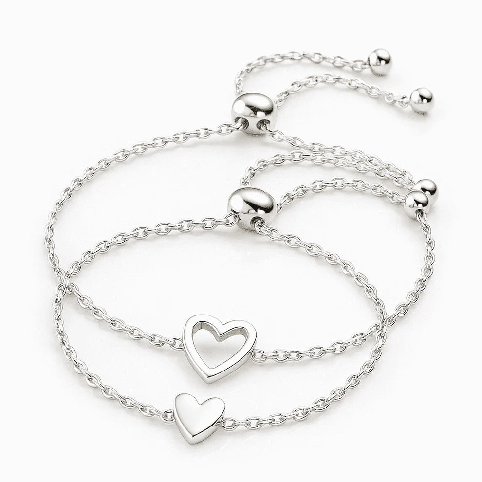 Bracciale cuore a incastro regolabile
