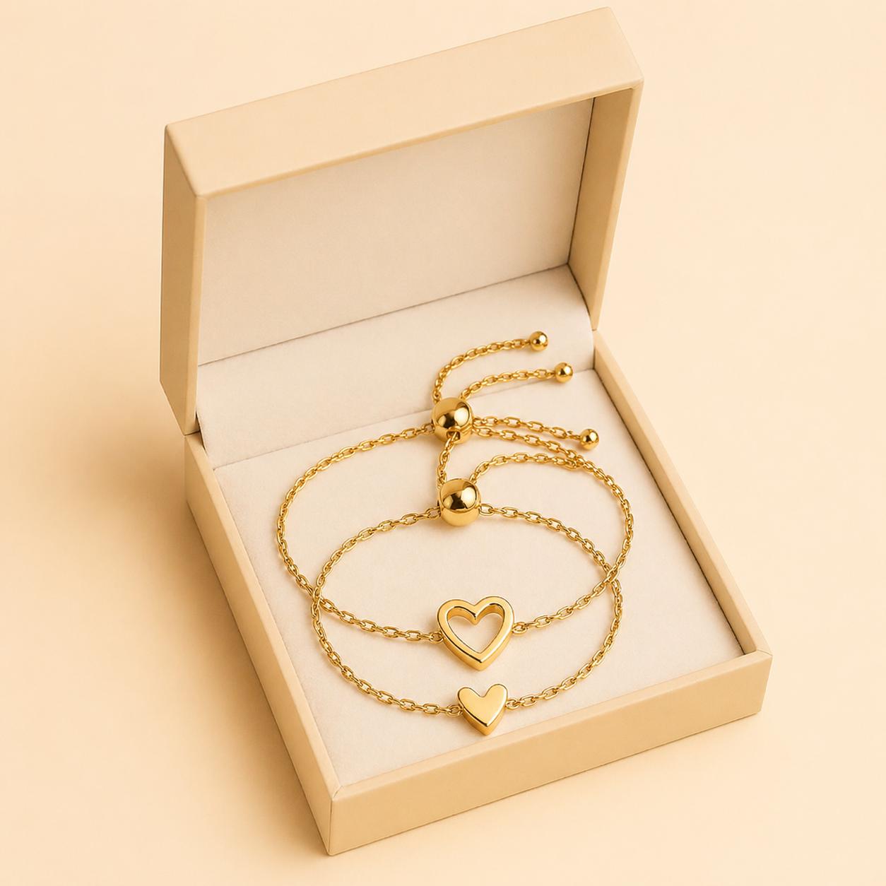 Bracciale cuore a incastro regolabile