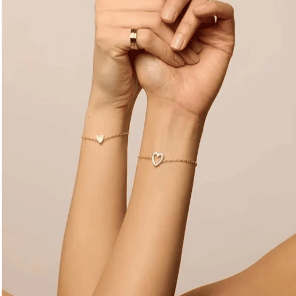 Bracciale cuore a incastro regolabile
